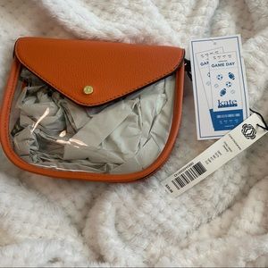 Brand new orange Kate Landry Saddle Clear Stadium Crossbody Bag
